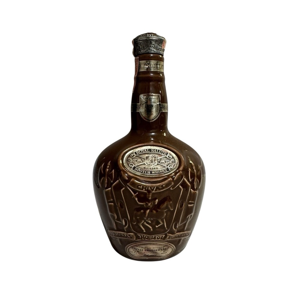 Spode Chivas Bros. Royal Salute 21 Year Scotch Whiskey Empty Ceramic Bottle